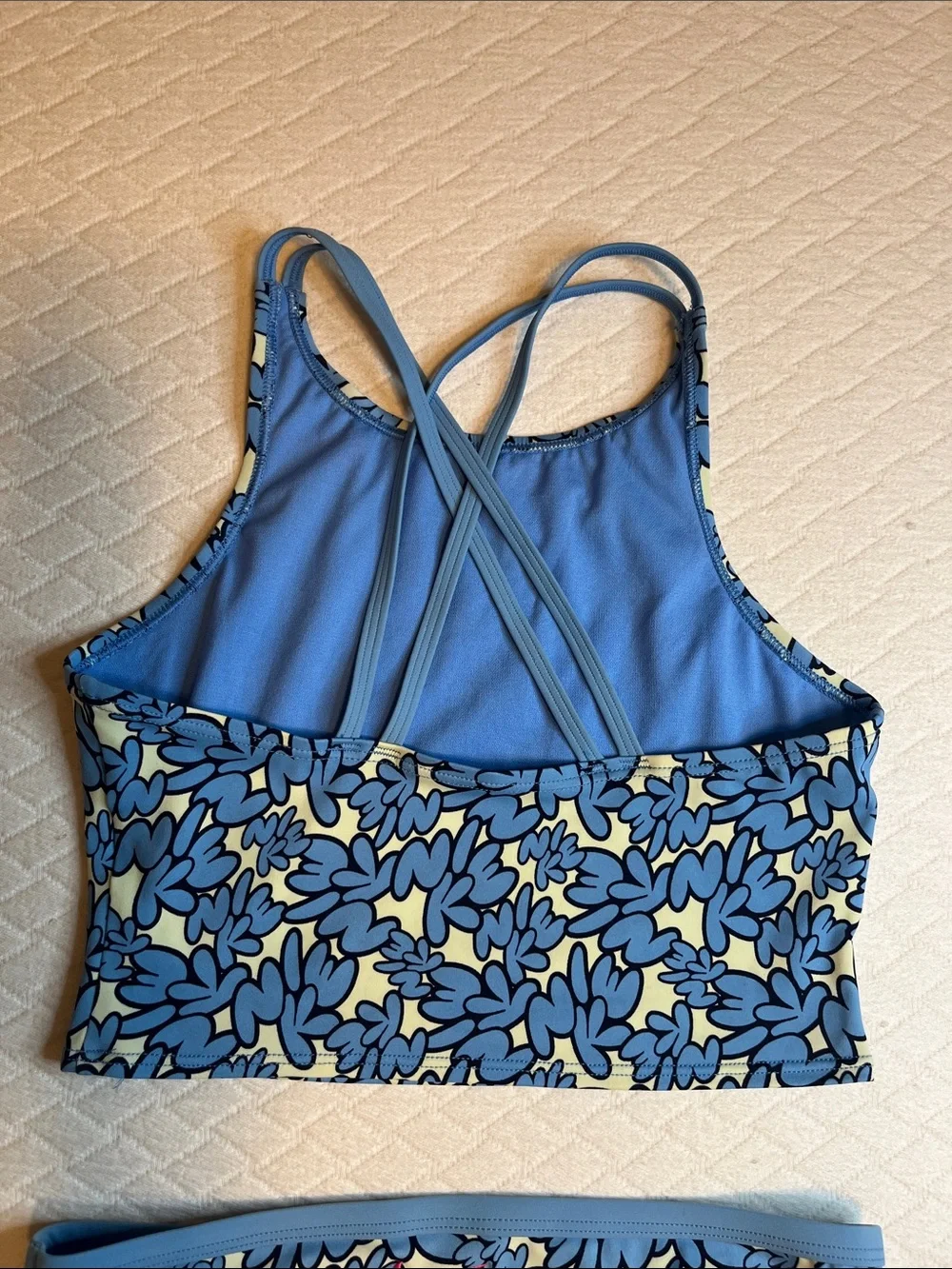 Nike Girls Blue all over bubble text Two-Piece Swim Set, youth L